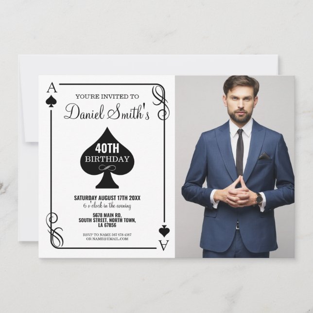 Carte de jeu Anniversaire Vegas Casino Photo (Devant)