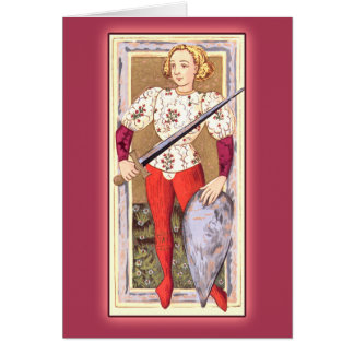 Carte de jeu antique de tarot : Jack des épées