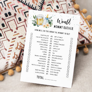 Carte de jeu Baby Is Brewing Would Mommy Rather