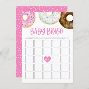 Carte de jeu Baby shower de bingo pour beignets ro