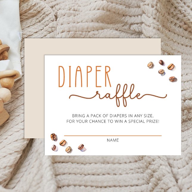 Carte de jeu Baby shower de café Insérez le chapea (Diaper Raffle)