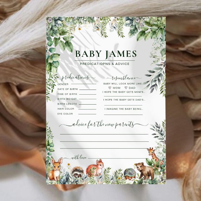 Carte de jeu Baby shower de prédictions pour anima (Créateur téléchargé)