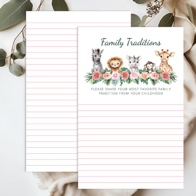 Carte de jeu Baby shower de tradition familiale pr (Family Traditions Card)