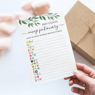 Carte de jeu baby shower Emoji Pictionary