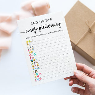 Carte de jeu baby shower Emoji Pictionary