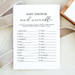Carte de jeu Baby shower EVELYN Word Scramble