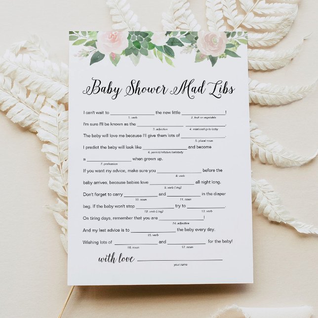 Carte de jeu Baby shower Libs DEVON Green (Créateur téléchargé)