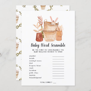 Carte de jeu baby shower Word Scramble
