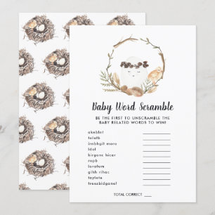 Carte de jeu Baby shower Word Scramble