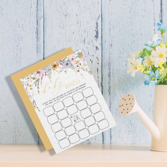Carte de jeu Bingo Bingo Fleur sauvage rustique (Créateur téléchargé)