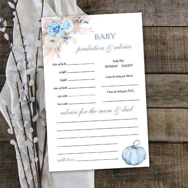 Carte de jeu Blue Citrouille Baby Prediction and A (Créateur téléchargé)