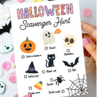 Carte de jeu Chasse au trésor pour enfants Hallowe