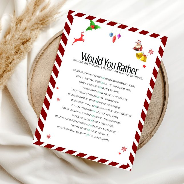 Carte de jeu 'Christmas would you rather' (Créateur téléchargé)