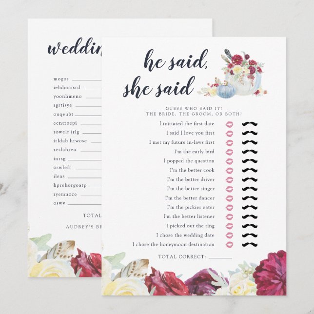 Carte de jeu Citrouille à deux côtés de la Fête de (Devant / Derrière)