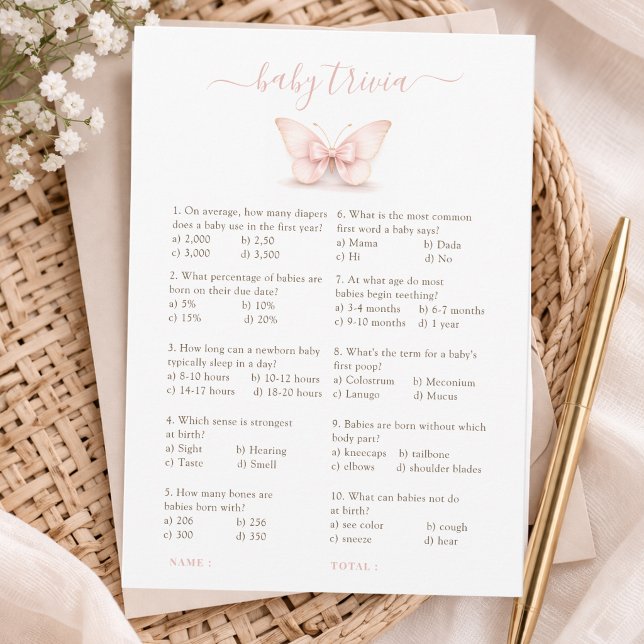 Carte de jeu-concours pour Baby Shower Papillon Ro (Créateur téléchargé)