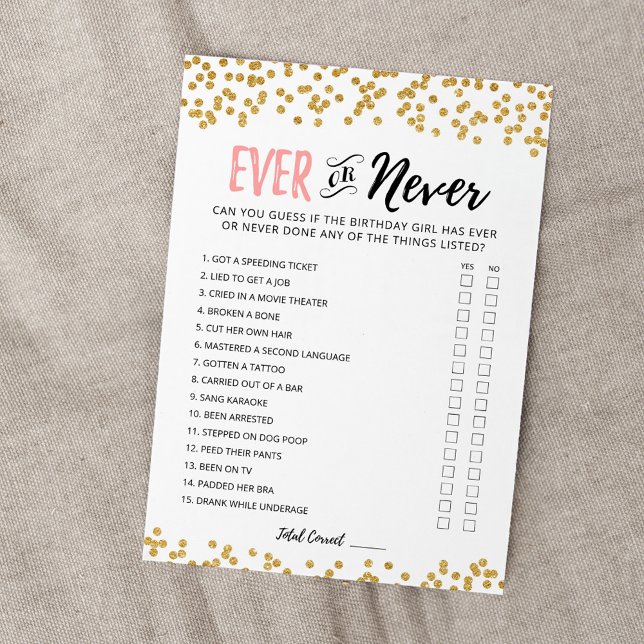 Carte de jeu d'anniversaire modifiable Ever ou Nev (Créateur téléchargé)