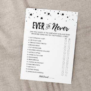 Carte de jeu d'anniversaire modifiable Jamais ou j