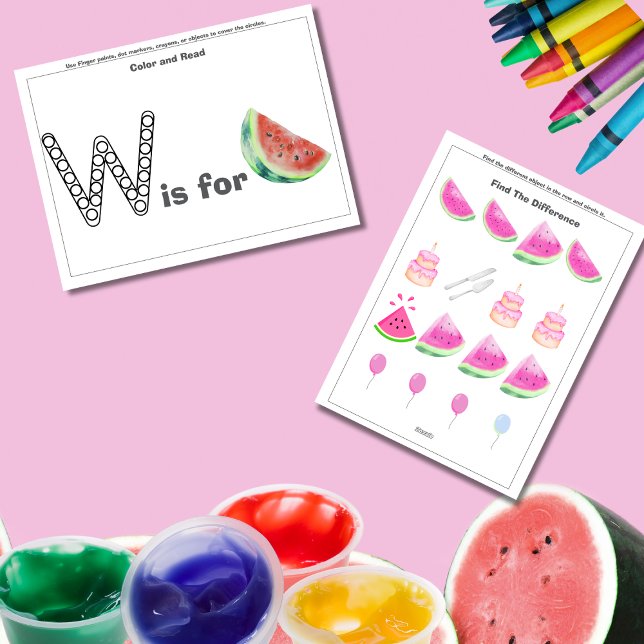 Carte de jeu d'anniversaire pour enfant en bas âge (Watermelon Birthday Preschooler toddler Game card)