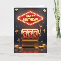 Carte de jeu d'anniversaire rétro
