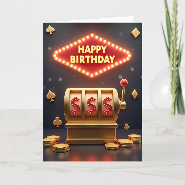 Carte de jeu d'anniversaire rétro (Devant)
