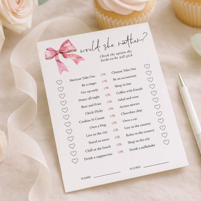 Carte de jeu de Baby Shower 'Arc Rose Pâle Would S (Créateur téléchargé)