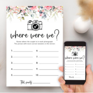 Carte de jeu de baby shower "Blush Floral Where We