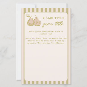 Carte de jeu de baby shower de mariage vintage à l
