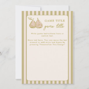 Carte de jeu de baby shower de mariage vintage à l