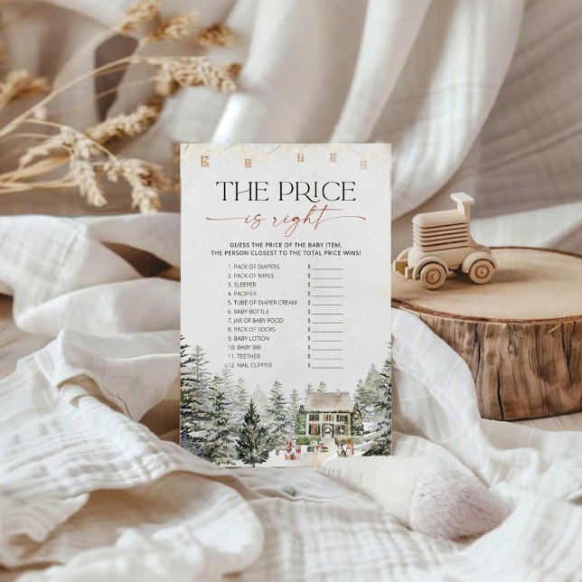 Carte de jeu de baby shower 'Devinez le juste prix (Créateur téléchargé)