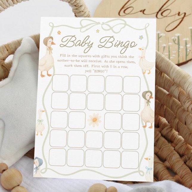 Carte de jeu de Baby shower d'oie idiot (Créateur téléchargé)