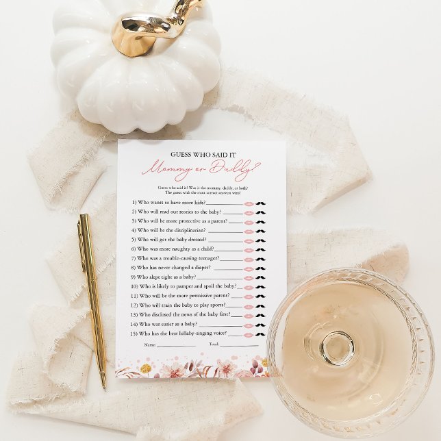 Carte de jeu de baby shower « Fall Who Said It » (Créateur téléchargé)