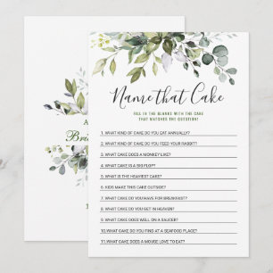 Carte de jeu de baby shower floral élégant à l'euc