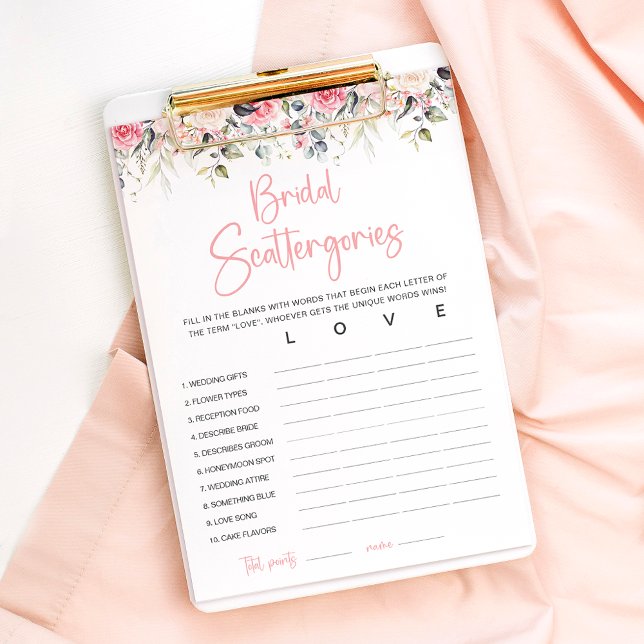 Carte de jeu de Baby Shower Floral Rose (Créateur téléchargé)