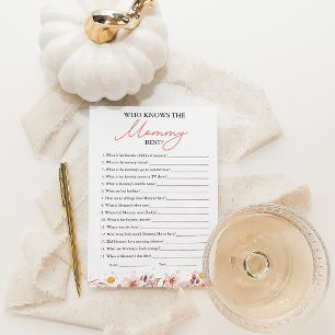 Carte de jeu de baby shower « L'automne, qui conna