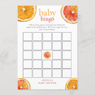 Carte de jeu de baby shower Little Cutie Orange Bi
