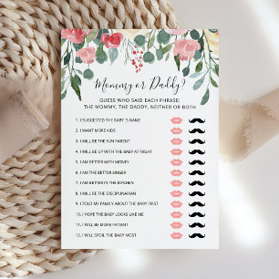 Carte de jeu de Baby Shower Maman ou Papa modifiab