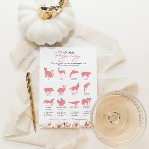 Carte de jeu de baby shower pour la grossesse des