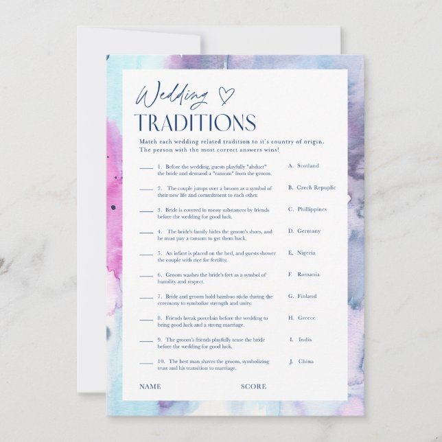 Carte de jeu de Baby Shower pour Traditions de Mar (Devant)