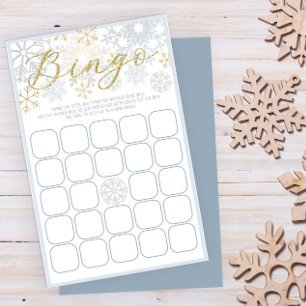 Carte de jeu de Baby shower Snowflake d'hiver
