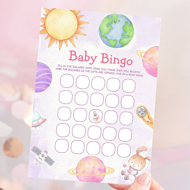 Carte de jeu de Baby shower spatial (Créateur téléchargé)