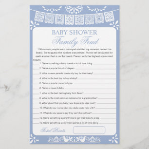 Carte de jeu de Baby Shower Survey Says