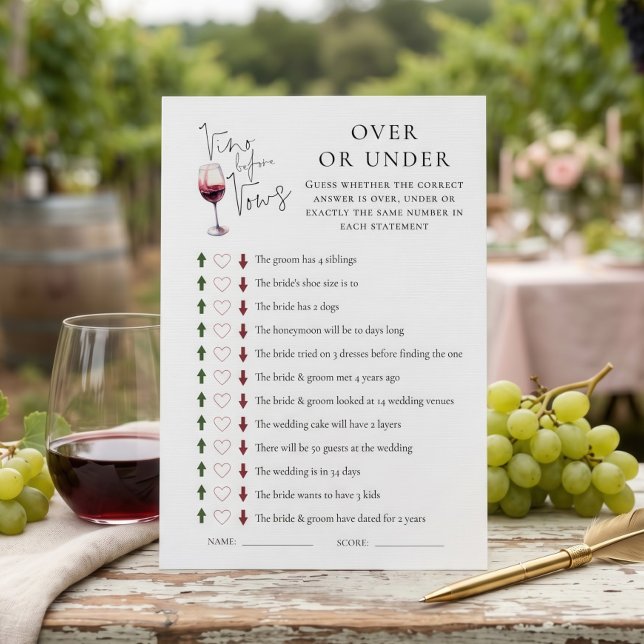 Carte de jeu de Baby Shower Vino Before Vows Over  (Créateur téléchargé)