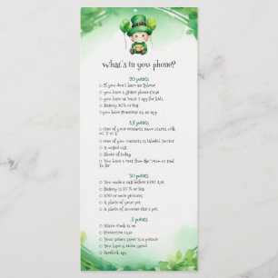 Carte de jeu de babyshower de la Saint Patrick