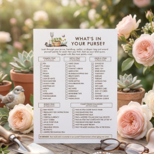 Carte de jeu de bébé pour shower de bébé: Jardin Q