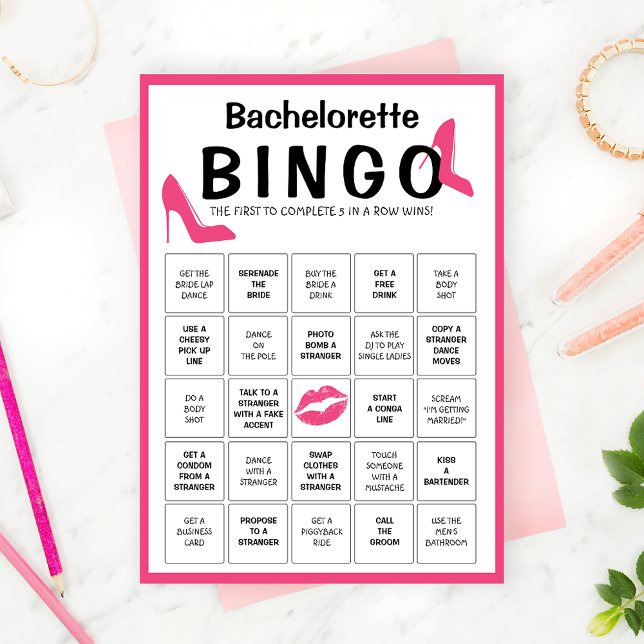 Carte de jeu de Bingo de Bachelorette personnalisa (Créateur téléchargé)