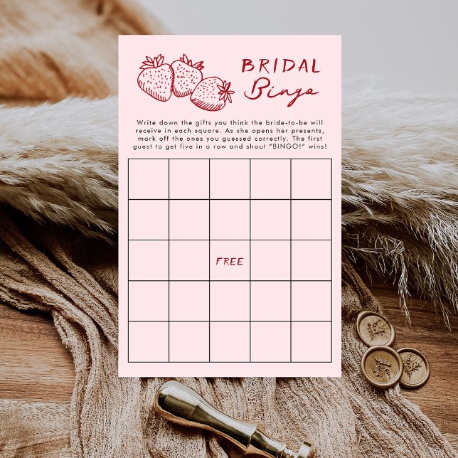 Carte de jeu de bingo de mariage à la fraise Coque (Créateur téléchargé)