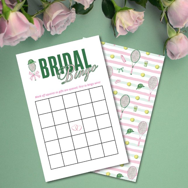 Carte de jeu de bingo de mariage Tennis | Thème Te (Créateur téléchargé)