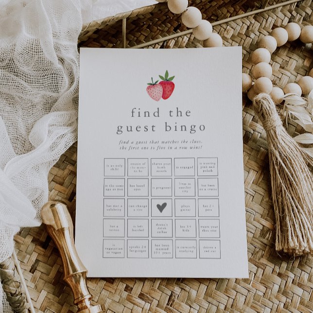 Carte de jeu de bingo HEIDI Strawberry Find the Gu (HEIDI Strawberry Find the Guest Bingo Game Card)