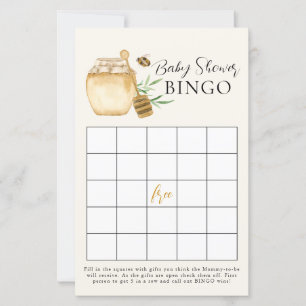 Carte de jeu de bingo jaune pour Baby Shower Bee