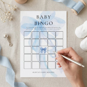Carte de jeu de bingo pour Baby Shower avec un nœu